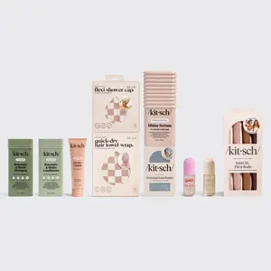 Kitsch Viral Hair Routine Bundle - TikTok Haircare Essentials Set with Smoothing Air Dry Cream, XL Quick-Dry Towel, Flexi Satin Cap, Volumizing Shampoo, Sleep Bonnet, Perfumes & Heatless Curling Rods