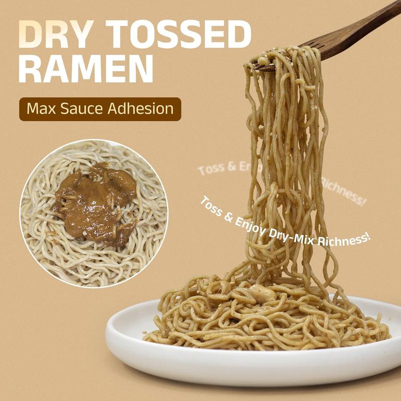 HealSpot High Protein Instant Ramen, 30g Plant Based Protein, Low Fat, Low Carb, Non GMO, Keto Friendly, Plant Based Dry Mixed Ramen, 6 Packs of Sesame Sauce Flavor