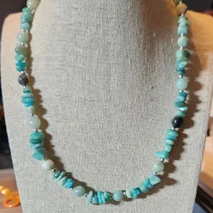Amazonite Chip and Beaded Necklace