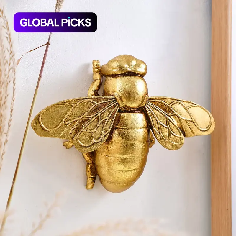Creative Resin Bee Wall, Mirror Surface Design, Insect Lover Collectible, Home Party Decor, Interior Wall Decor, Decoration Items, Unique Bug Museum Pendant #GLOBAL PICKS