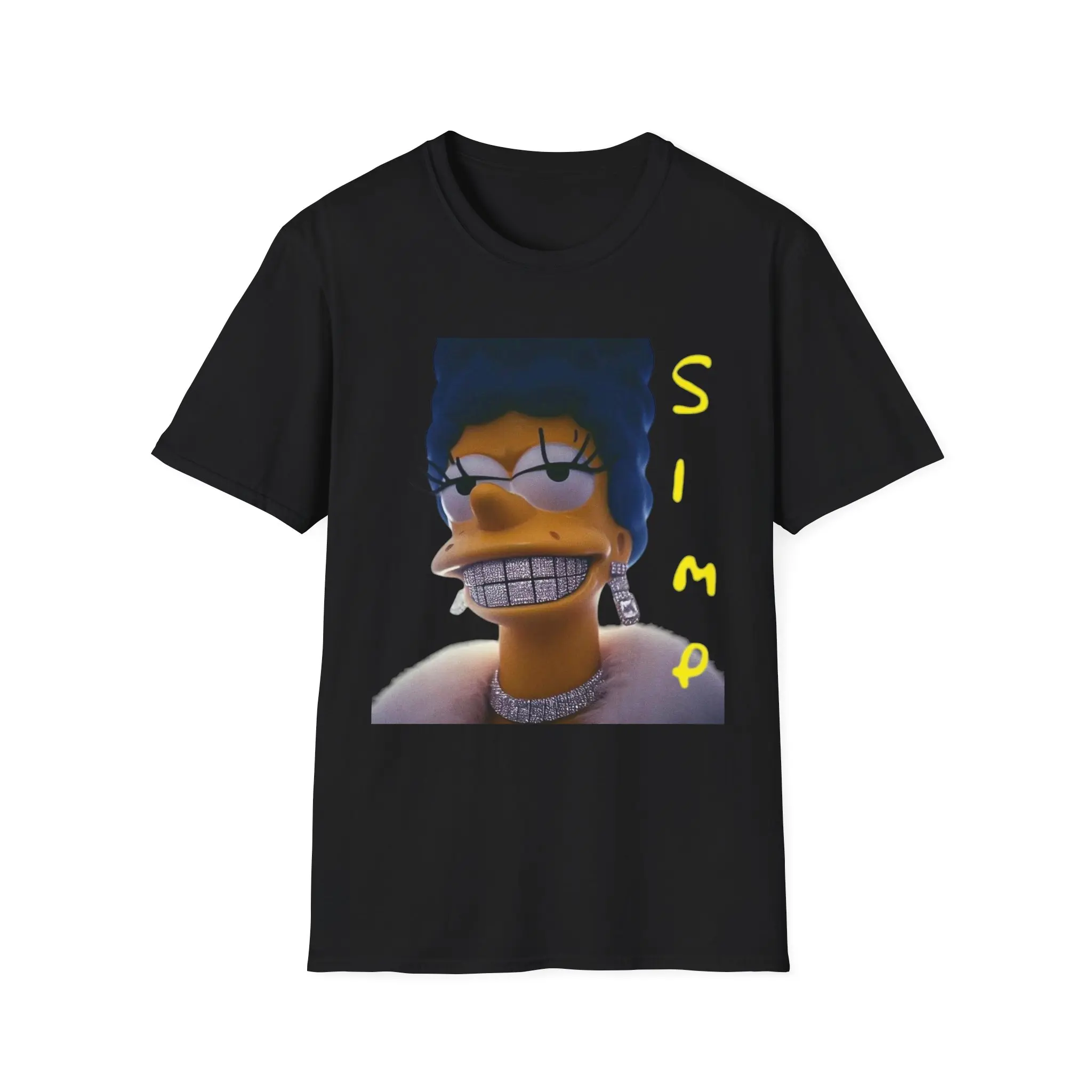 Bling simp graphic tee, Marge Simpson design, Unisex soft tshirt, Funny cartoon shirt, Cool tee for simpsons fan, Gift for him or her
