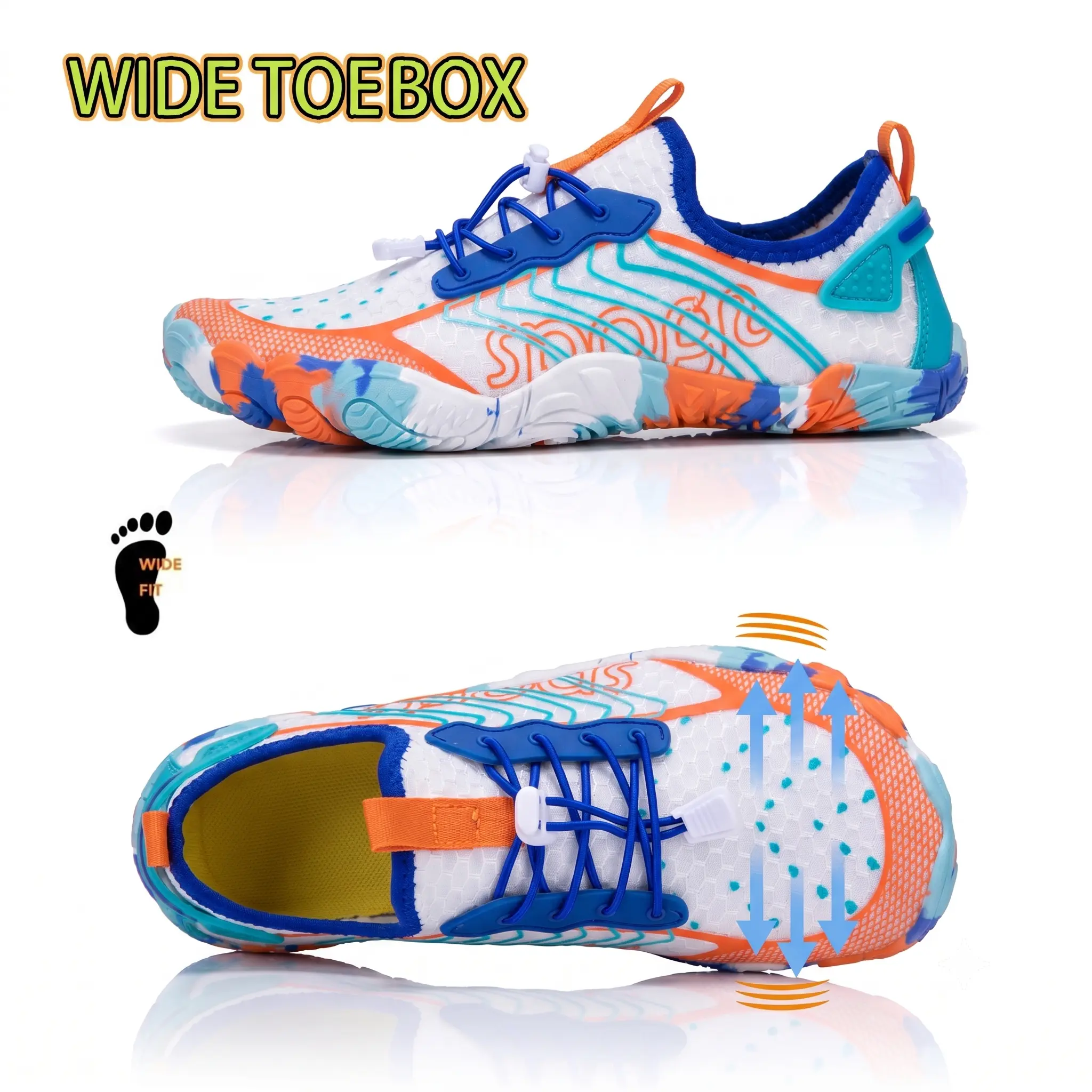 Women's Water-Ready Sports Water Shoes - Wide Fit, Wide Toe Box, Low-Top, Lightweight Non-Slip EVA Sole, Natural Gait Design for Jogging, Gym