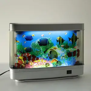 Artificial Tropical Fish Tank Lamps Aquarium Decorative Night Light Virtual Ocean Dynamic LED Table Lamp Cute Room Table Decor