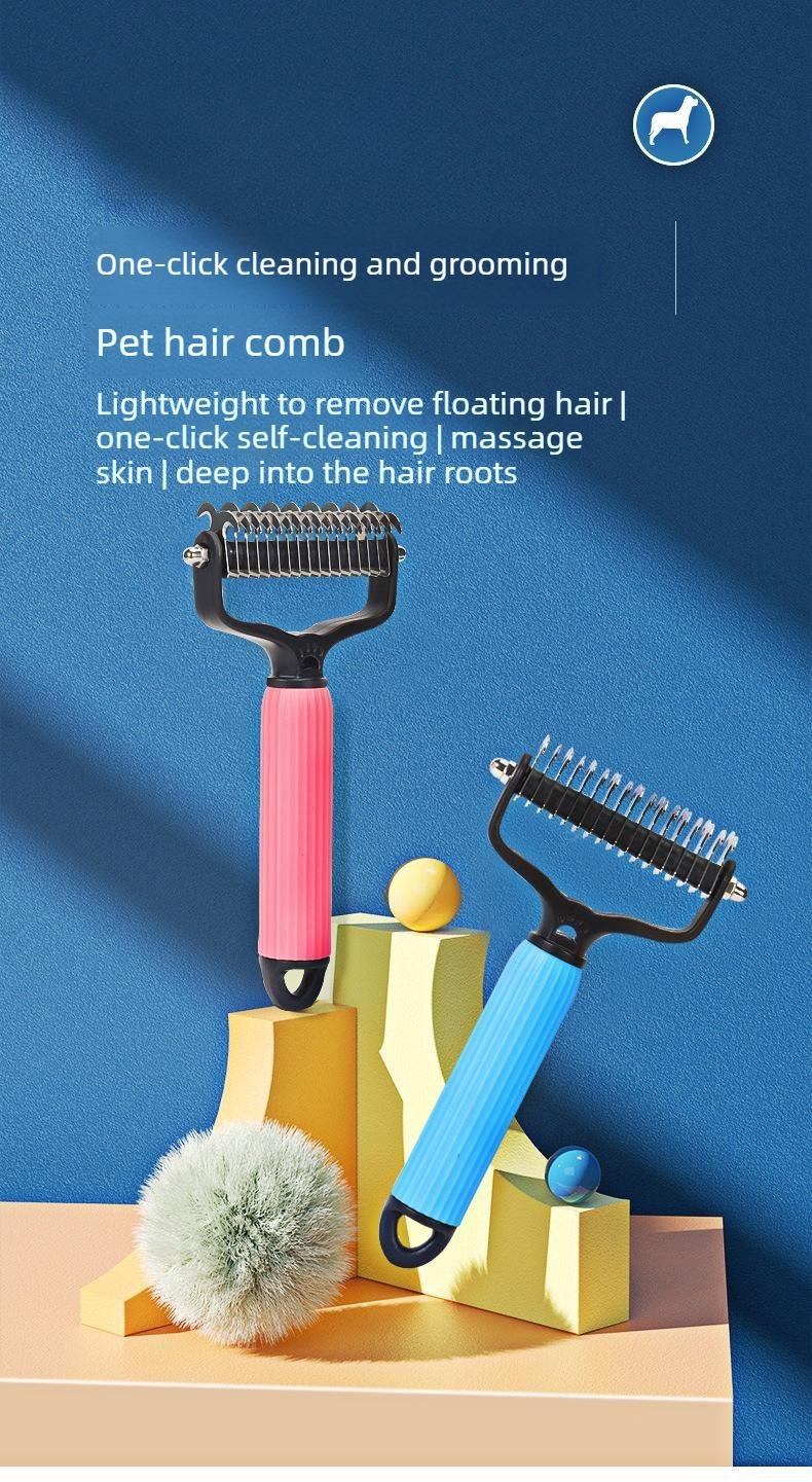 Universal Pet Detangling Comb for Dogs Grooming Tool Double-Sided Stainless Steel for Coat Care & Shedding Removal Easy to Use Essential Grooming