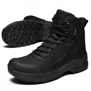 Lxso Metrostrike 8 Inch Men's Tactical Boots, Lightweight Oxford Fabric, Breathable Mesh Lining, All-Day Comfort Non-Slip Safety Work Footwear for Motorcycle, Combat, Hiking, Security, Urban Patrol & Outdoor Activities