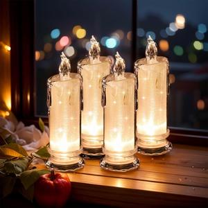 christmas led flameless candles, battery operated, decorative artificial wax candles for valentine's day, weddings, christmas decoration