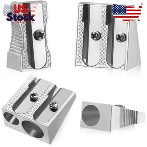 Metal Pencil Sharpeners, 4pcs Manual Double Hole Pencil