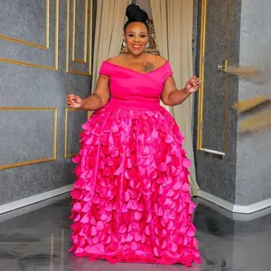 Plus Size Dress High Waist Slimming Elegant Party Evening Gown Formal Womenswear