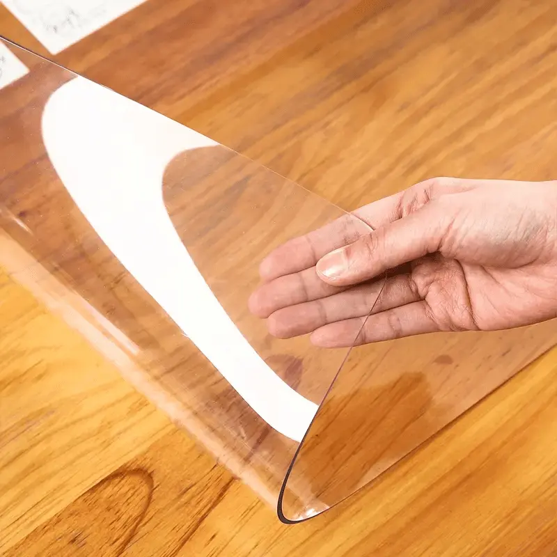 AIMHave transparent plastic desk pad tablecloth, 1.5mm with multiple sizes, high flexibility, waterproof, oil-proof, heat-resistant, tear-resistant, and durable, suitable for dining tables, bedside tables, and kitchen table mats. 