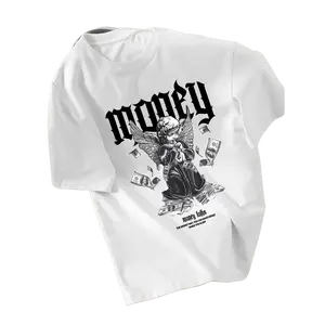 Monawear Graphic T-Shirt, Angel Money Design, Money Talks Slogan, Black White Lettering, Soft Lightweight Comfortable Loose Fit Casual Tee, Perfect for Summer Daily Wear, Ideal Gift Classic Apparel