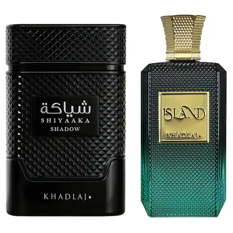 Khadlaj 2 Piece Bundle For Unisex (3.4 Ounce, Khadlaj Shiyaaka Shadow Eau De Parfum Spray + 3.4 Ounce, Khadlaj Island Extrait De Parfum Spray)