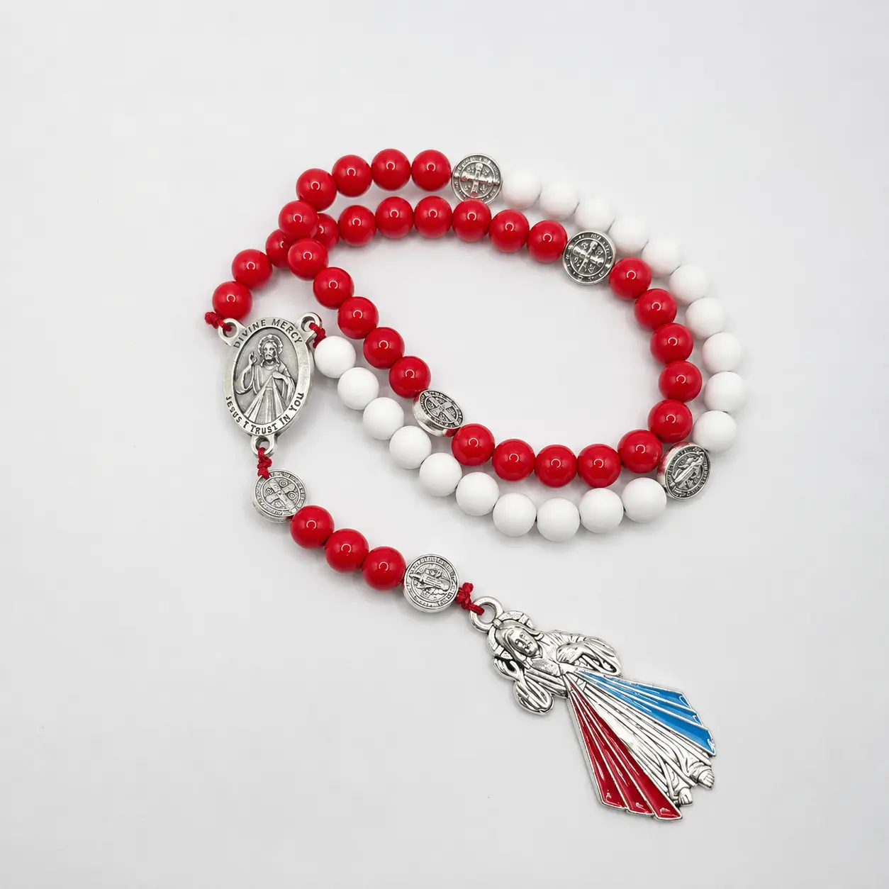 Divine Mercy Chaplet Stretchy Rosary Bracelet  (Homemade and Made-to-order)