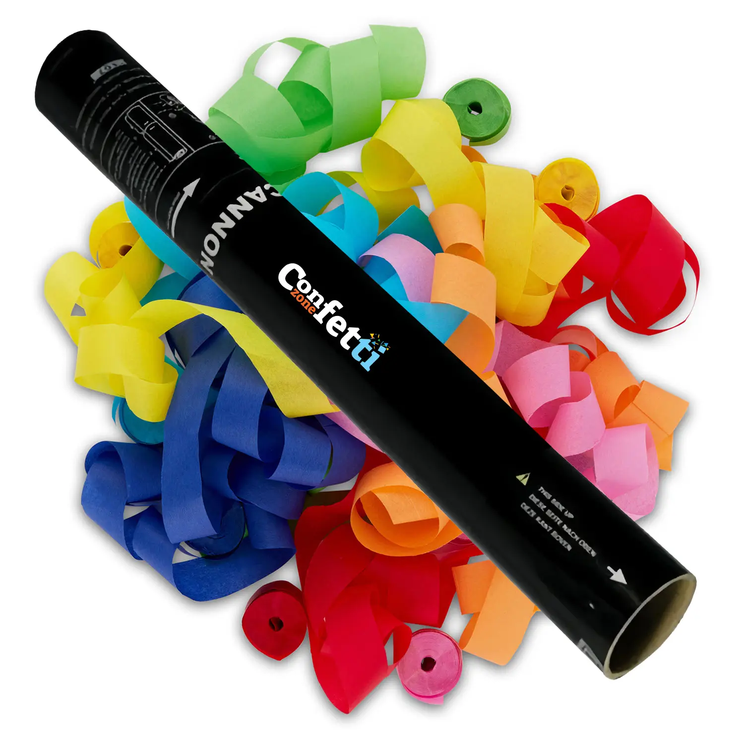 32-in Hand Manual Twist Mechanism Confetti Cannon, Eco-Friendly Multicolor Streamer Preloaded, No Batteries/Setup Needed, Indoor-Outdoor Ceremony Festive & Party Supply