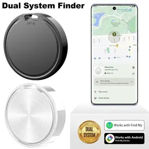 Dual System GPS Tracker for Android and iOS Smartphones, Compatible with Apple Find My and Google Find, Key Wallet Luggage Pet Finder