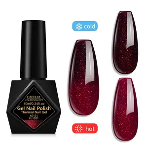 FOURLILY 10ml Temperature Color Changing Gel Nail Polish, Temperature Sensitive, UV&LED Soak Off, Semi-Permanent, Long-Lasting, Beginner-Friendly, Gel Shine Finish, Nail Art DIY Manicure Gel Polish, Suitable for Salon and Home Use, Summer Nails