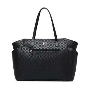 ELLE Compass Vegan Leather Monogram Weekender Tote Bag