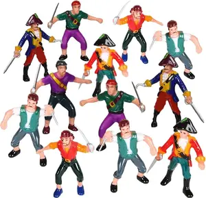 Pirate Action Figures - Pack of 12 - Legendary Plastic Figures in Assorted Poses - Fun Pirate Party Favor and Prize - Excellent Birthday Gift Idea for Boys and Girls Kids Ages 5+