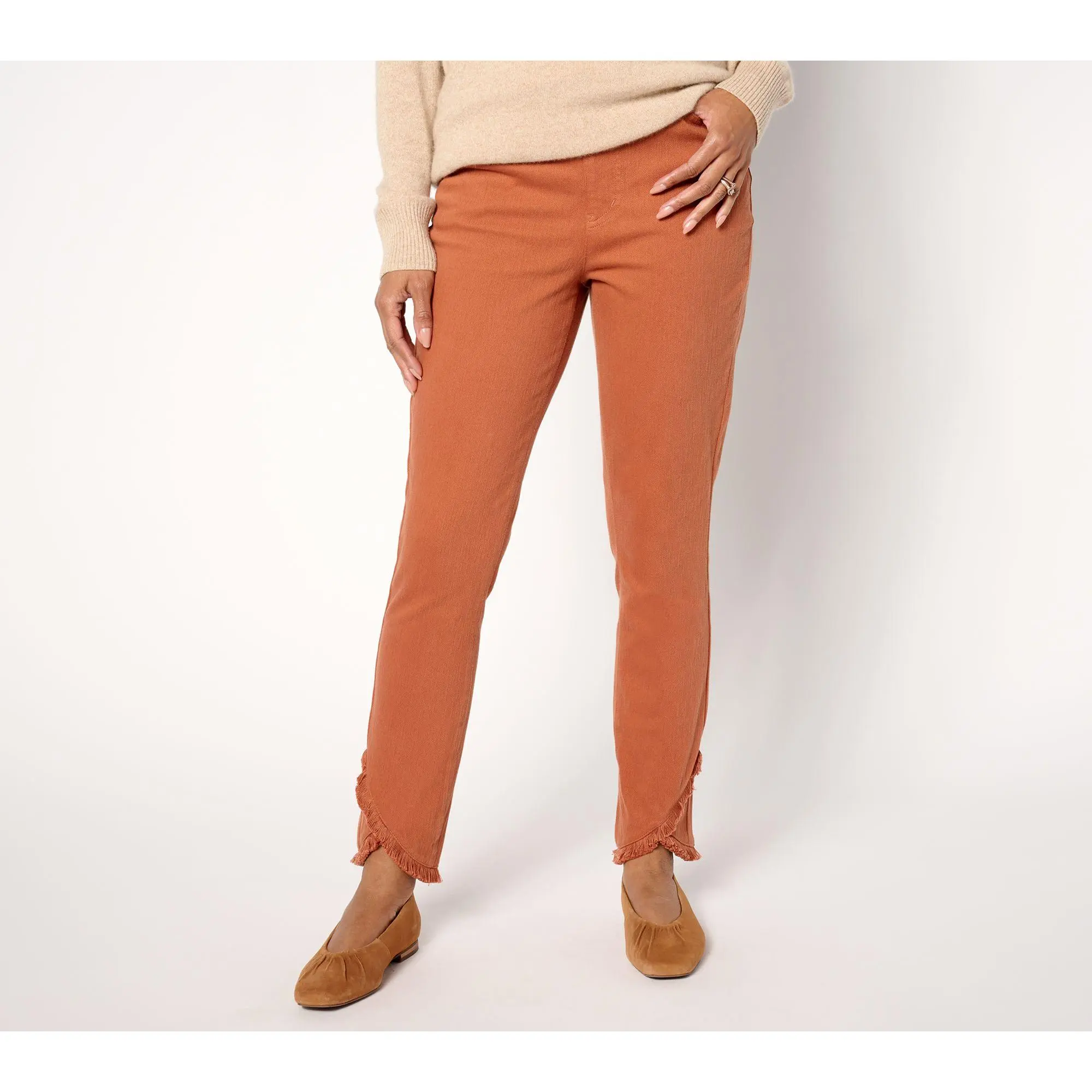 Isaac Mizrahi Live! Tall Knit Denim Slim Leg Ankle Jeans