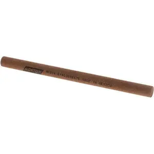 Norton 4" Long x 1/4" Diam x 1/4" Thick, Aluminum Oxide Sharpening Stone Round, Medium Grade 61463686475