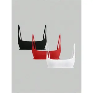 Women’s Solid Color/Leopard Print Cropped Camisole Top, Casual Comfortable Breathable Camisole for Everyday Wear, Women’s Summer Clothing