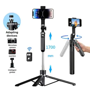 67" Selfie Stick Tripod with Bluetooth Remote & Fill Lights, Upgraded Stand for Selfies/Video Recording/Vlogging, Compatible with iPhone/Android