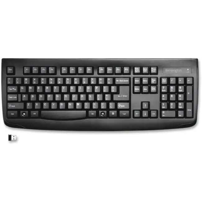 Kensington KMW72450 Pro Fit Ultra-Slim 2.4GHz RF Wireless QWERTY Keyboard - Black, Thin Membrane Keys, Familiar Full Size Layout, Plug-and-Play, Complete Freedom & Mobility, Spill-Proof, Compatible with Windows 7,8,8.1 PCs, Office Computer Accessory