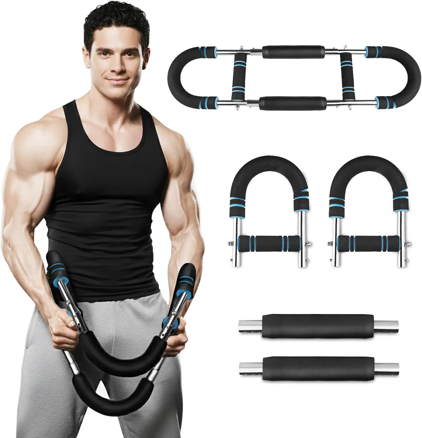 Twister Arm Exerciser,40-110lb Adjustable Chest Workout Equipment, Forearm Triceps Chest Enhanced Exercise Strengthener,Portable Detachable Upper Body Fitness Machine for Home and Gym