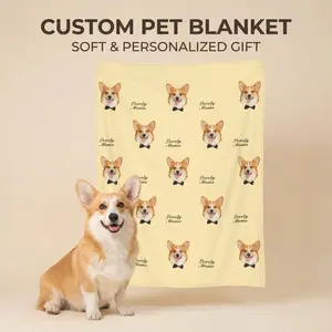 StellarPaws Custom Pet Blanket with Photo and Name, Personalized Blanket with Your Dog or Cat Photo for Everyday Use, Best Dog Gifts,Memorial Gifts for Pet Owners Dog Mom Cat Dad,Flannel Throw Blanket