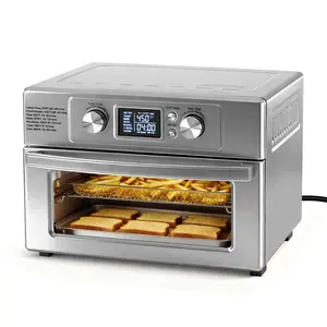 22L 1800W Electric Air Fryer Oven, 120V, 6 Stainless Steel Heating Elements, 450°F, 60-Minute Timer Control