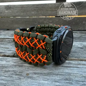 Paracord Watchband compatible with Samsung Galaxy Watch Ultra, Galaxy Watch 8, Galaxy Watch 7, and older models (watch not included).