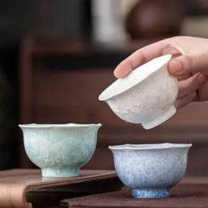 Luxury Crystalline Glaze Tea Cup, National Treasure Kiln Ceramic Master Cup, Personal Tasting Cup with Premium Gift Box, Ideal Gift for Tea Enthusiasts, Teacup