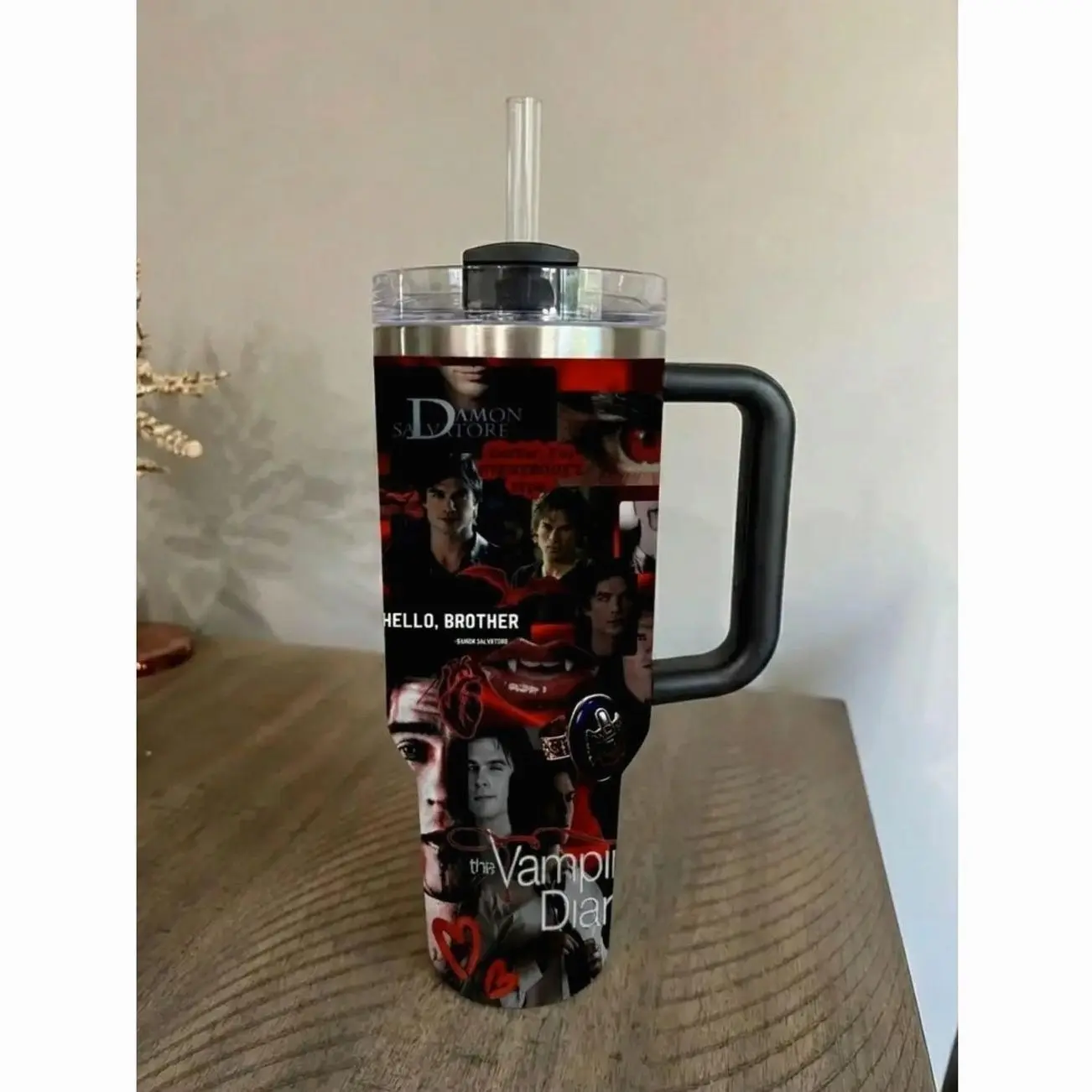 Vintage Vamprire Movie 40oz Tumbler , Damon.S Tumbler 40oz , Gift For Fan , Home decor Gift