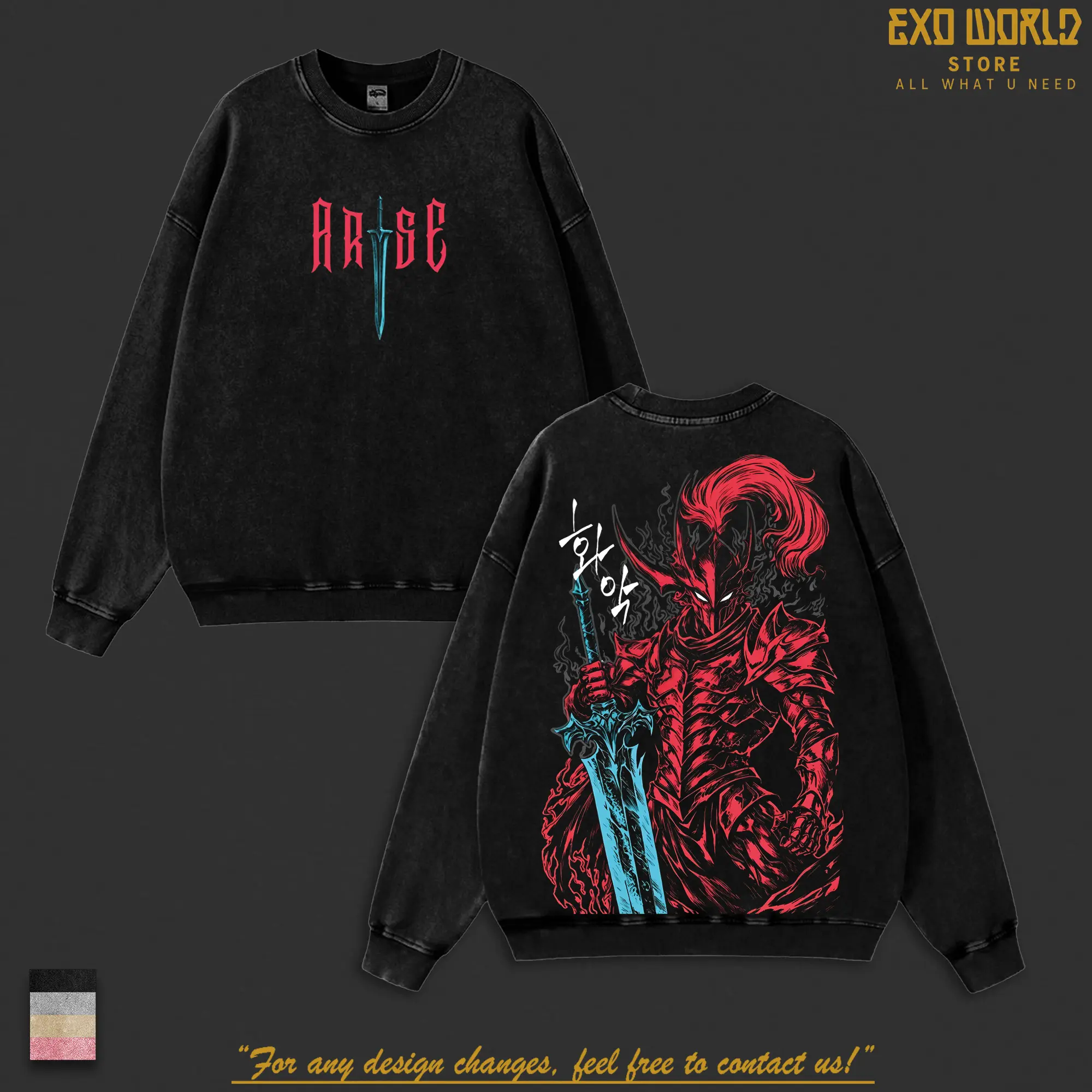 Igris Vintage Washed Oversized T-Shirt & Hoodie – Solo Leveling, Shadow Knight Commander Anime Graphic, Absolute Loyalty And Silent Blade Theme, Heavyweight Cotton Streetwear Unisex