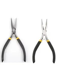 Mini Sharp Nose Pliers Set with Teeth & No Teeth, Anti-Slip Handle, Multifunctional Tools for Handmade DIY Hair Extensions