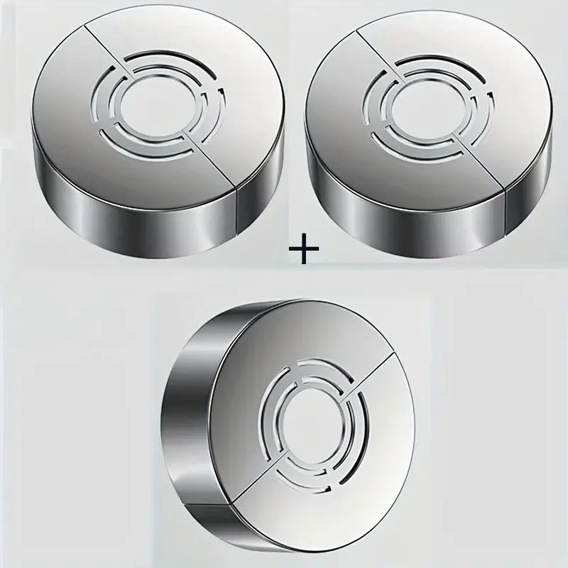 2pcs Round Split-Type Pipe Covers, Thick Plastic Decorative Wall Flange for Faucet Valves, Radiators, and Triangle Valves, High And Thick, Small Back Basket