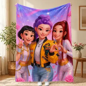 K-Pop Hunters Blanket – Soft & Warm Throw for Fans, Trendy Home Accessory & Perfect Gift，Wrap yourself in comfort with this trendy K-Pop Hunters blanket. Soft and warm, it’s the ideal gift for K-Pop lovers and a stylish decorative throw for any room.