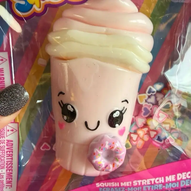 Taba squishy pink ice cream stress relief toy