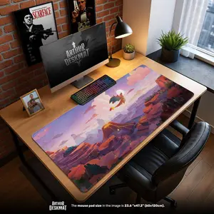 Charizar Mouse Pad – Fire Type Volcano Gaming Desk Mat, Kanto Art, Lava Themed Anime Mousepad
