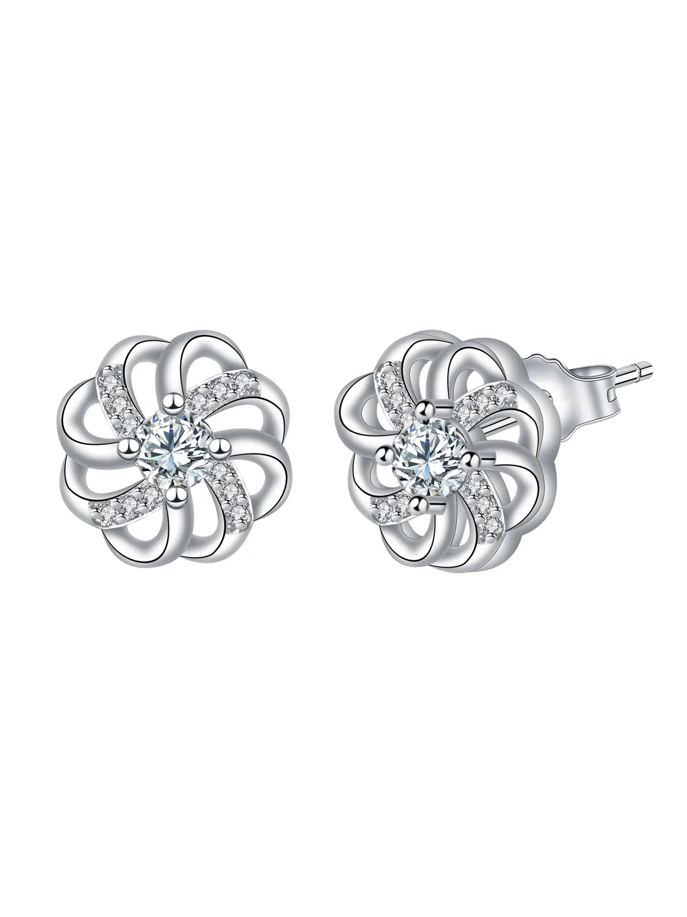 18k White Gold Plated Celtic Knot Infinity Stud Earrings for Women, Hypoallergenic Piercing Studs for Sensitive Ears, Trendy Dainty Irish Gifts