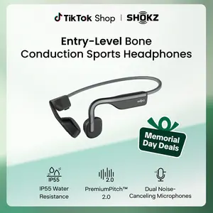 SHOKZ OpenMove - Open-Ear Bluetooth Sport Headphones, Bone Conduction Wireless Earphones, Sweatproof for Running and Workouts