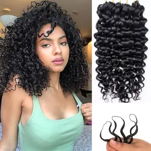【Big Deal】Miracle Knots #1B Water Wave Crochet Hair Black Curly Hair Extensions, Invisible Pre-looped Crochet Braids 100g/pack Beginner Friendly Easy Install Wavy Hair (2pack For Full Head, 3pack For High Density)