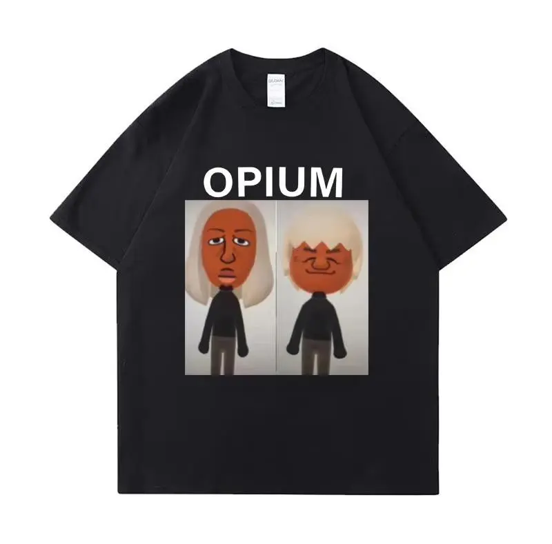 OPIUM Ken Carson Destroy Lonely T-Shirt Funny Wii Characters Meme Graphic T Shirts Men Cartoon Print T-shirt