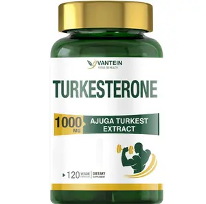 Turkesterone 1000mg - 100% Natural Ajuga Turkestanica Extract for Testosterone Support Muscle Growth & Recovery 120 Veggie Capsules