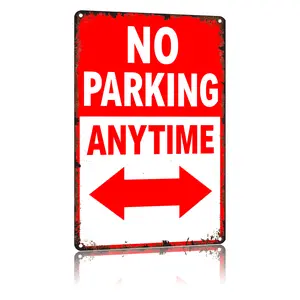 No Parking Anytime Double Arrows Funny Poster 8x12 Inch Vintage Aluminum Metal Tin Signs-For Bathroom Cafes Bedroom Patio Porch Indoor Or Outdoor Use Wall Decor
