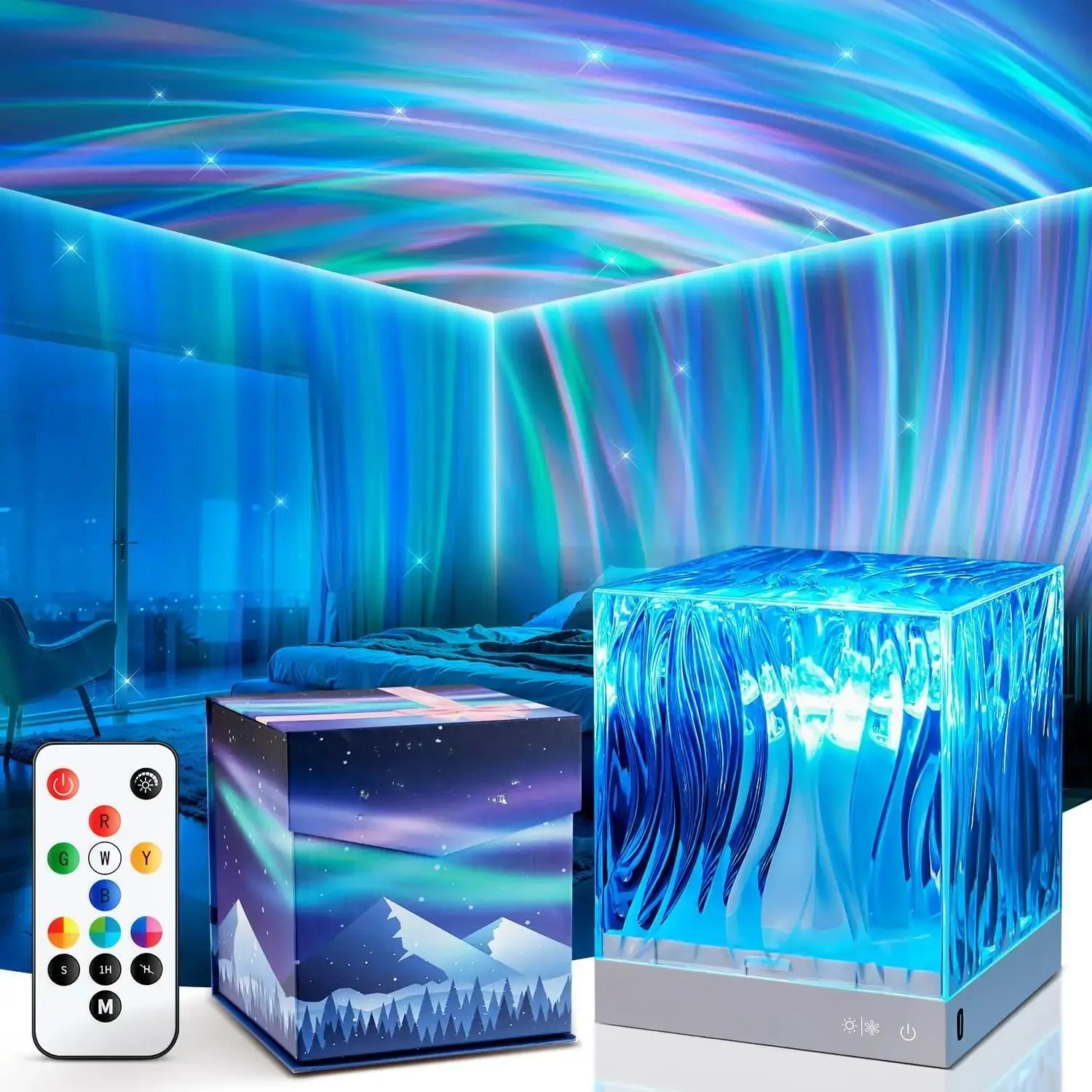 Northern Lights Projector, 18 Colors Galaxy Projector for Bedroom Lights for Classroom, Remote Night Light for Kids Dorm Decor, Cute Room Decor Aesthetic Teen Girl Gifts for Teens Girls Boy,Cool Stuff