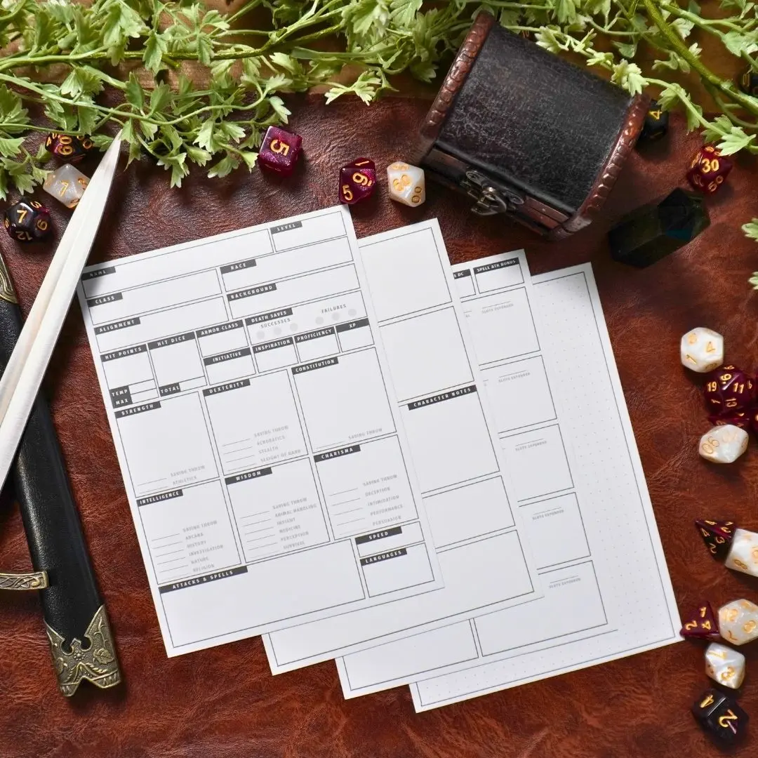 Mini 5e DnD Character Sheets