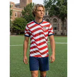 Red White Blue Soccer Jersey – Breathable Athletic Shirt for Training, Game Day & Casual Wear