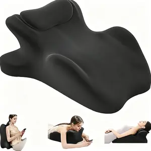 Memory Foam Ergonomic Wedge Pillow for Adults - Prone Pillow for Bed Sleeping, Reading, Cushion for Back Support, Sitting Up, Cloud Shaped Backrest