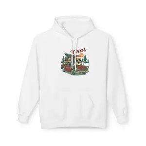 Christmas Vintage Truck Hoodie — Retro Holiday Tree Farm Design