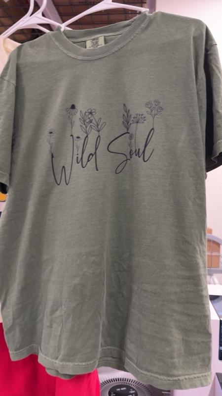Wild Soul T-Shirt with Floral Design for Women - Color, Short Sleeve, Casual Style, Summer Wear